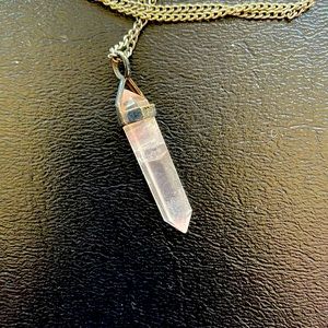 Quartz Crystal necklace with silver.